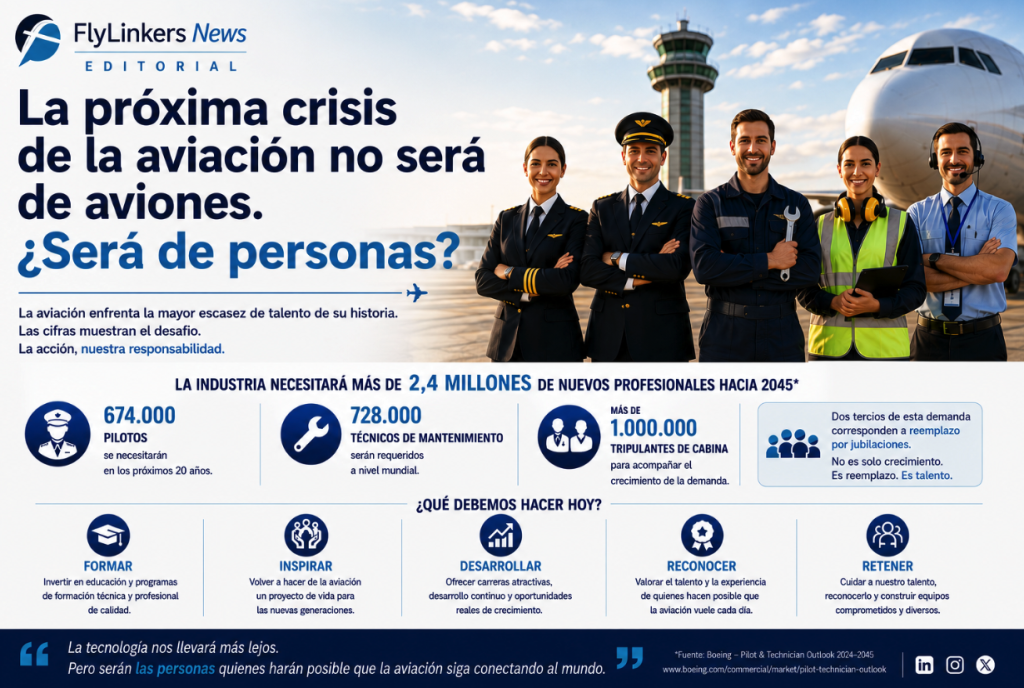 La próxima crisis de la aviación no será de aviones. ¿Será de personas? 